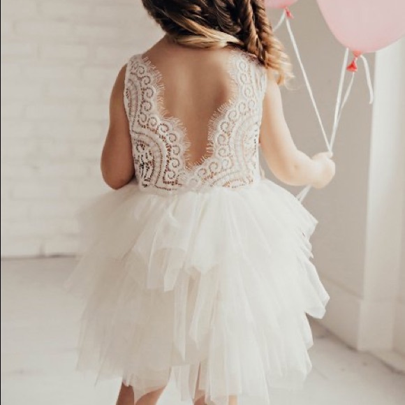 just couture Other - EUC just couture Tulle Blanche Open Back Dress